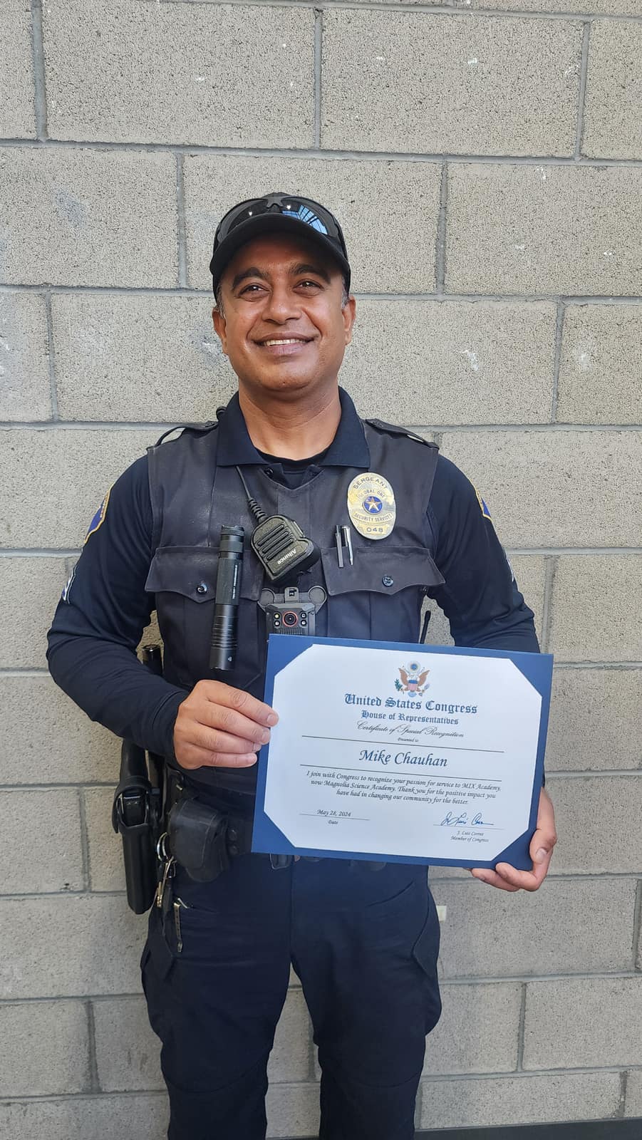 Congressional recognition presented to Mike Chauhan