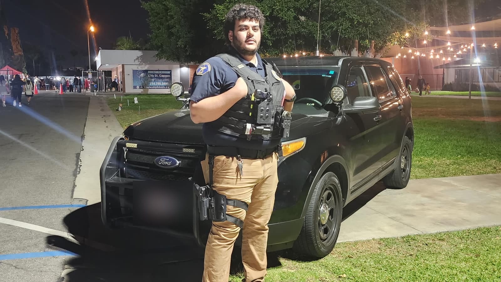 Officer posted at a community event